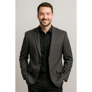 Michael Kors Men's Gray Blazer Suit Jacket 44S Polyester Blend Worn One Time